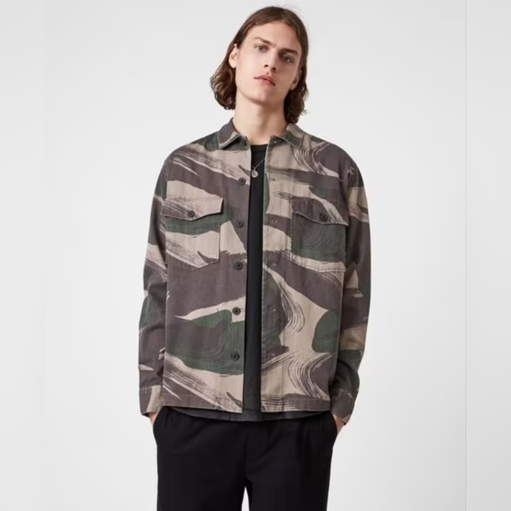 AllSaints Camo Section LS Shirt Jacket - sz. S